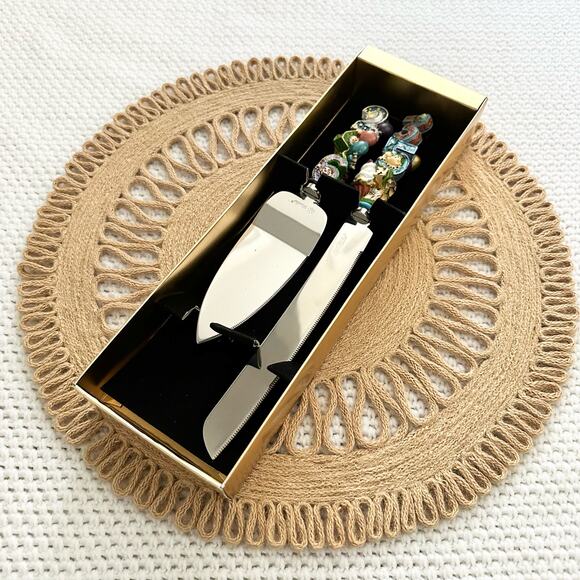 Christopher Radko Birthday Parade Cake Serving Knife Set 2 Clowns Balloons NIB - Picture 4 of 6